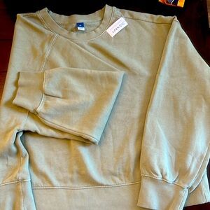 Old Navy Green Crewneck Sweater with Ribbed Collar